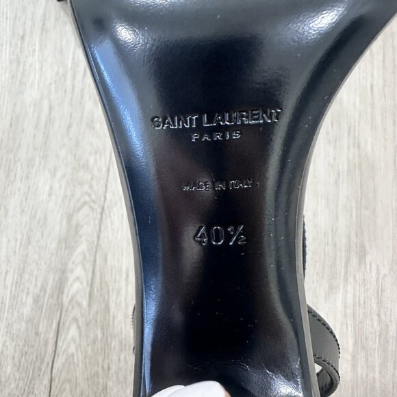 Saint Laurent 95 mm le Maillon gold chain sandals heels black - Picture 5 of 5